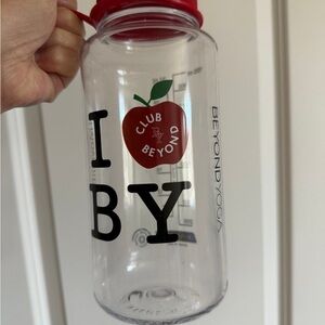 Beyond Yoga Clear Bottle with Red Apple Design